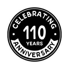 110 years anniversary logo template. Vector and illustration.