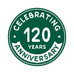 120 years anniversary logo template. Vector and illustration.