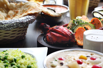 Traditional Indian cuisine. Traditional Indian dishes. Oriental cuisine