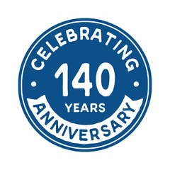 140 years anniversary logo template. Vector and illustration.