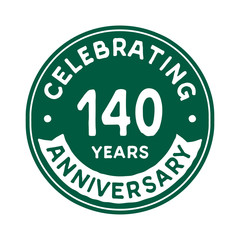 140 years anniversary logo template. Vector and illustration.