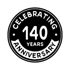 140 years anniversary logo template. Vector and illustration.