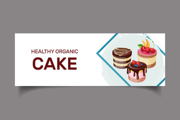 Card template for a bakery with lettering and graphics style elements. Vector.