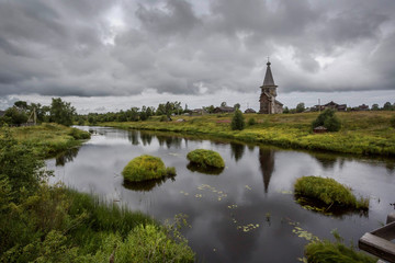 Fototapeta na wymiar Saminski the village churchyard. Vologda region. Russia