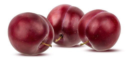 Fresh plum isolated on white background with clipping path