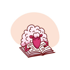 Sheep vector illustration. The concept of trying to sleep, counting the sheep, insomnia, sleep disorders, baby sleep. Vector.