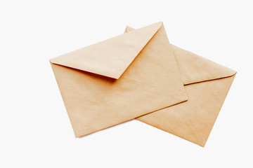  brown paper envelopes on a white background