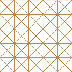 Seamless geometric pattern in golden and white.Japanese style Kumiko.