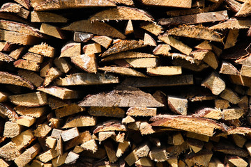 Natural wooden logs