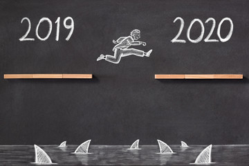 Business Risk And Challenge Concept For New Year 2020
