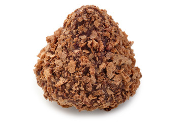 Chocolate truffle on a white background