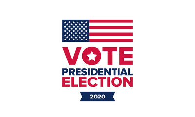 Presidential Election 2020 in United States. Vote day, November 3. US Election. Patriotic american element. Poster, card, banner and background. Vector illustration