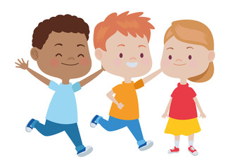 Cute happy kids having fun