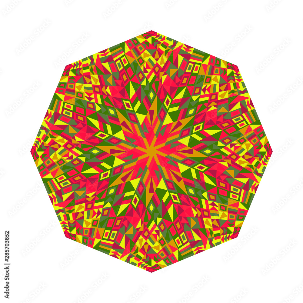 Poster abstract tiled mosaic octagon logo template - octagonal geometrical colorful vector design element f