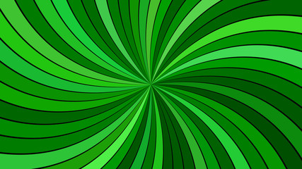 Green psychedelic geometrcial swirl stripe background - vector curved ray graphic