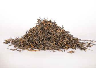 China green Dry Tea On White Background