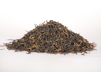 China green Dry Tea On White Background