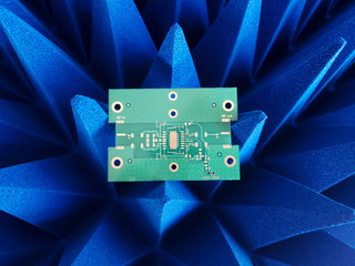 PCB over radio frequency absorbers for EMC tests