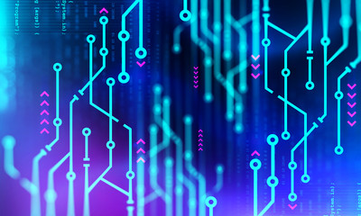 Abstract hi tech interface with circuits