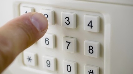 Safe in the hotel closet. Close-up shot.