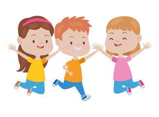 Cute happy kids having fun
