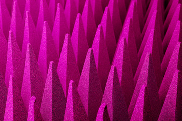 Hybrid pyramidal RF absorbers close up