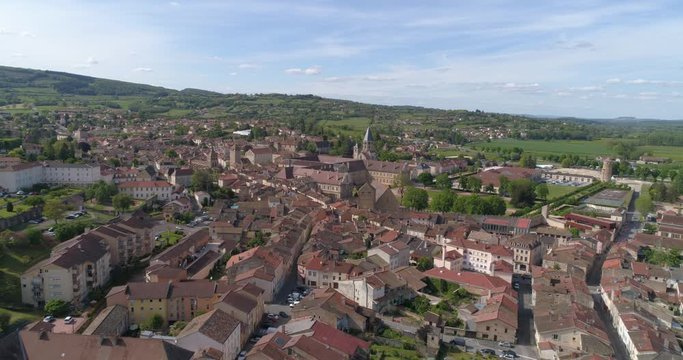 Cluny, Burgundy, France, aerial shot