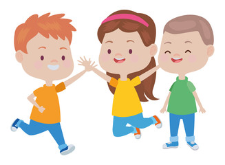 Cute happy kids having fun