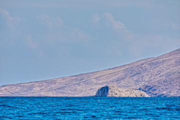 Rocky coast on the island Pag, Croatia