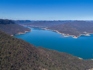 Fototapeta na wymiar Lake Burragorang is the primary source of drinking water for Sydney in New South Wales, Australia