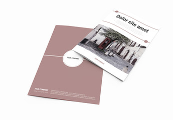 Bifold Brochure Layout with Cityscape Imagery