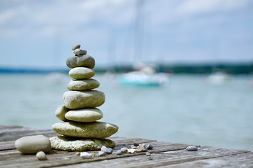 stack of stones on the beach