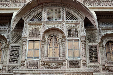 Obraz premium Detail of a typical Rajasthan facade, in India