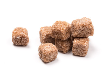 brown sugar isolated on white background. Top view.