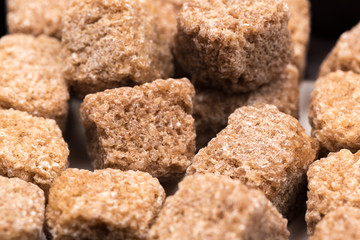 brown sugar isolated on white background. Top view.