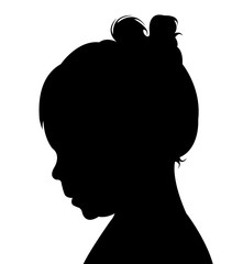 a girl head silhouette vector