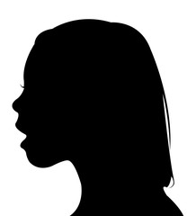 a girl head silhouette vector
