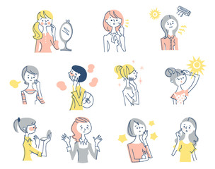 肌トラブル　女性　セット