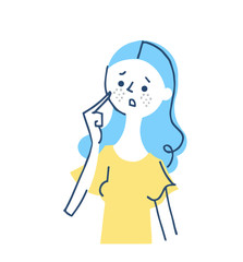 シミ、ソバカスの女性