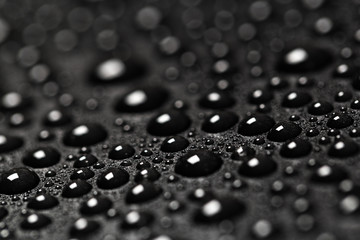 abstract water drops on a dark black  background