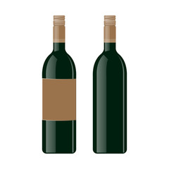 Bottle of wine golden cap