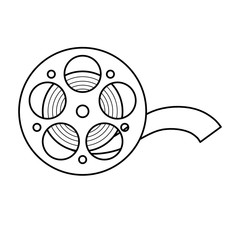 cinema reel tape isolated icon
