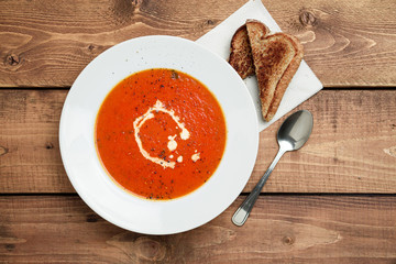 Tomato soup and grilled cheese. A classic comfort food, tomato soup is often enjoyed near summer...