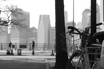 Biking DUMBO NYC New York City Skyline From Promenade