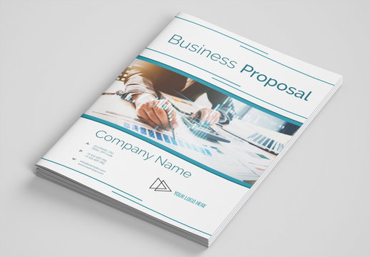 Business Proposal Layout with Teal Accents