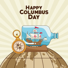 colombus columbus day card poster