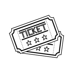 set tickets cinema movie isolated icon