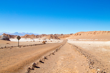 Dirt road perspective view,Chile