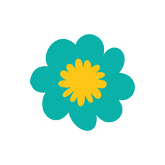 colorful flower isolated icon