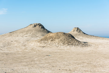 Mud volcanoes in Gobustan, Azerbaijan.